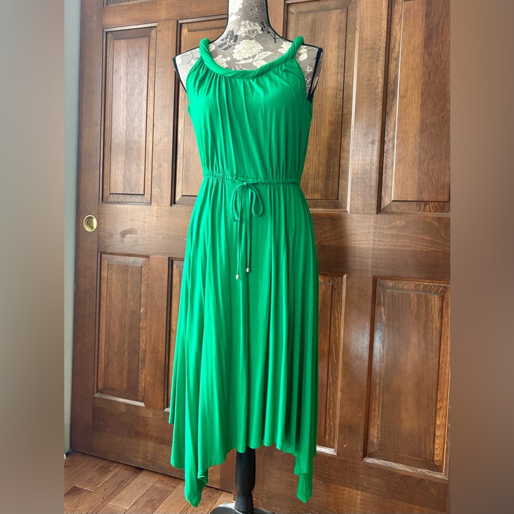 Cable & Gauge Vibrant Green High Low Dress